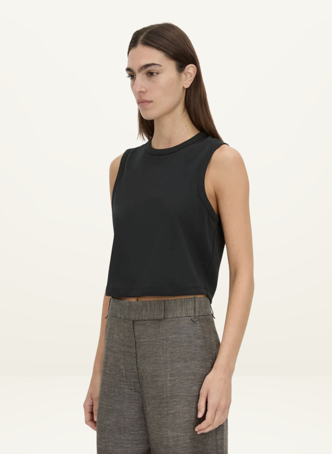 Camilla and Marc Alba Crop Rib Tank in Black