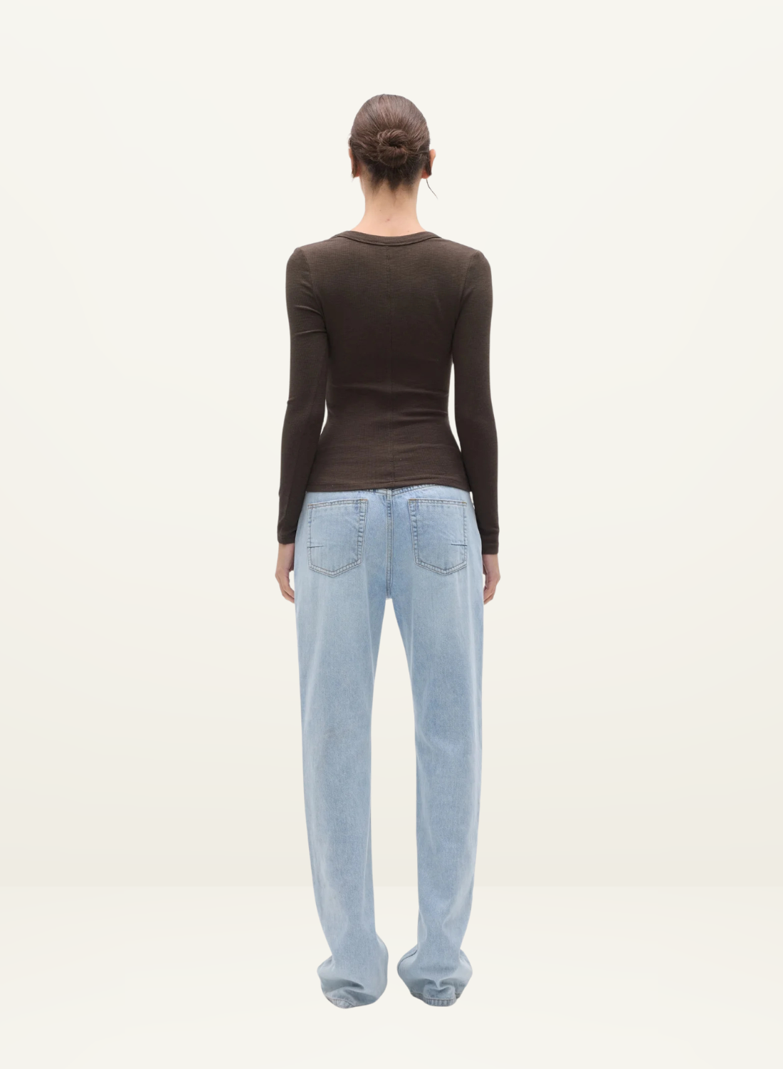 Bayse Grace Long Sleeve Top in Espresso