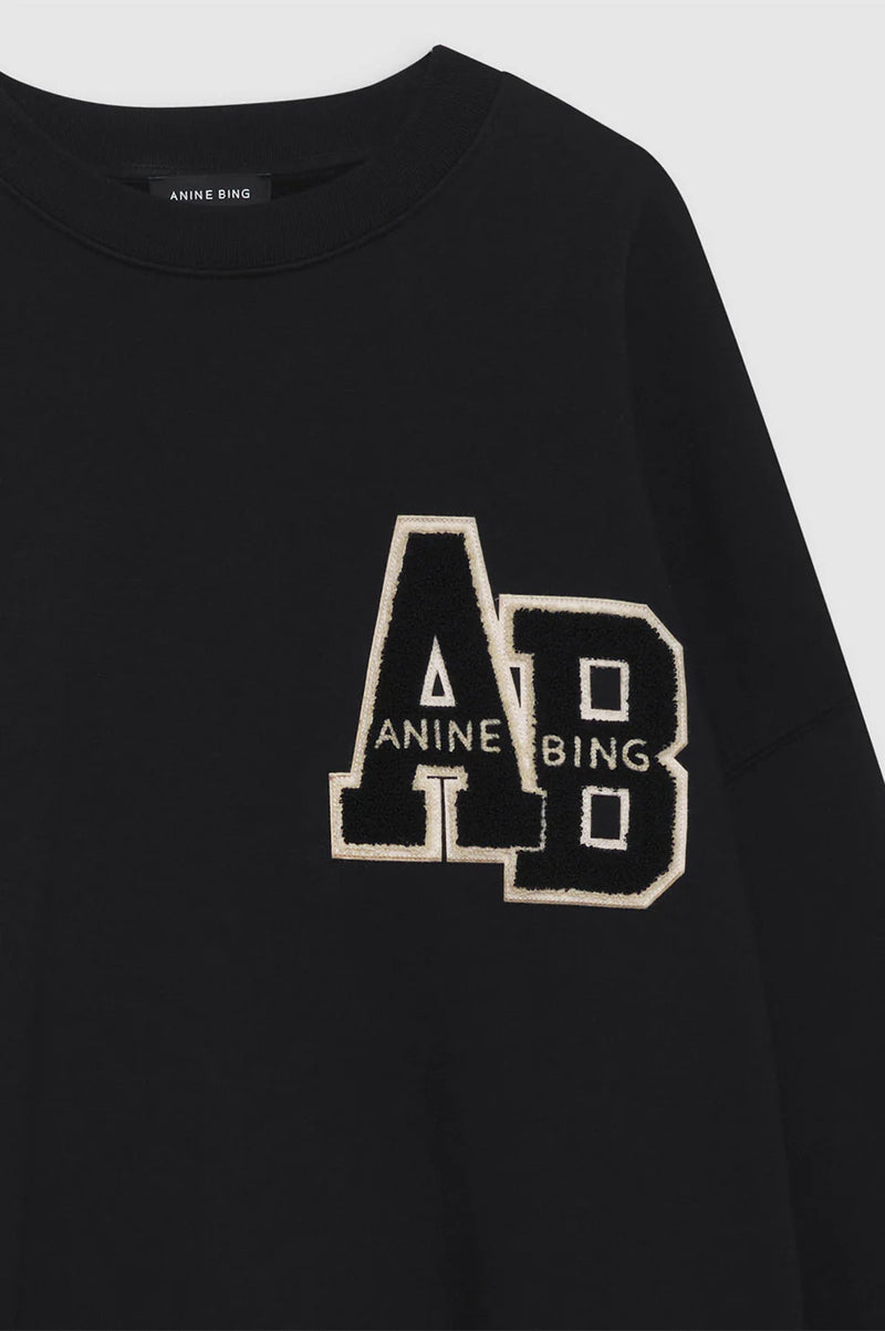 Miles Sweatshirt Letterman BLACK Anine Bing-Anine Bing-Frolic Girls
