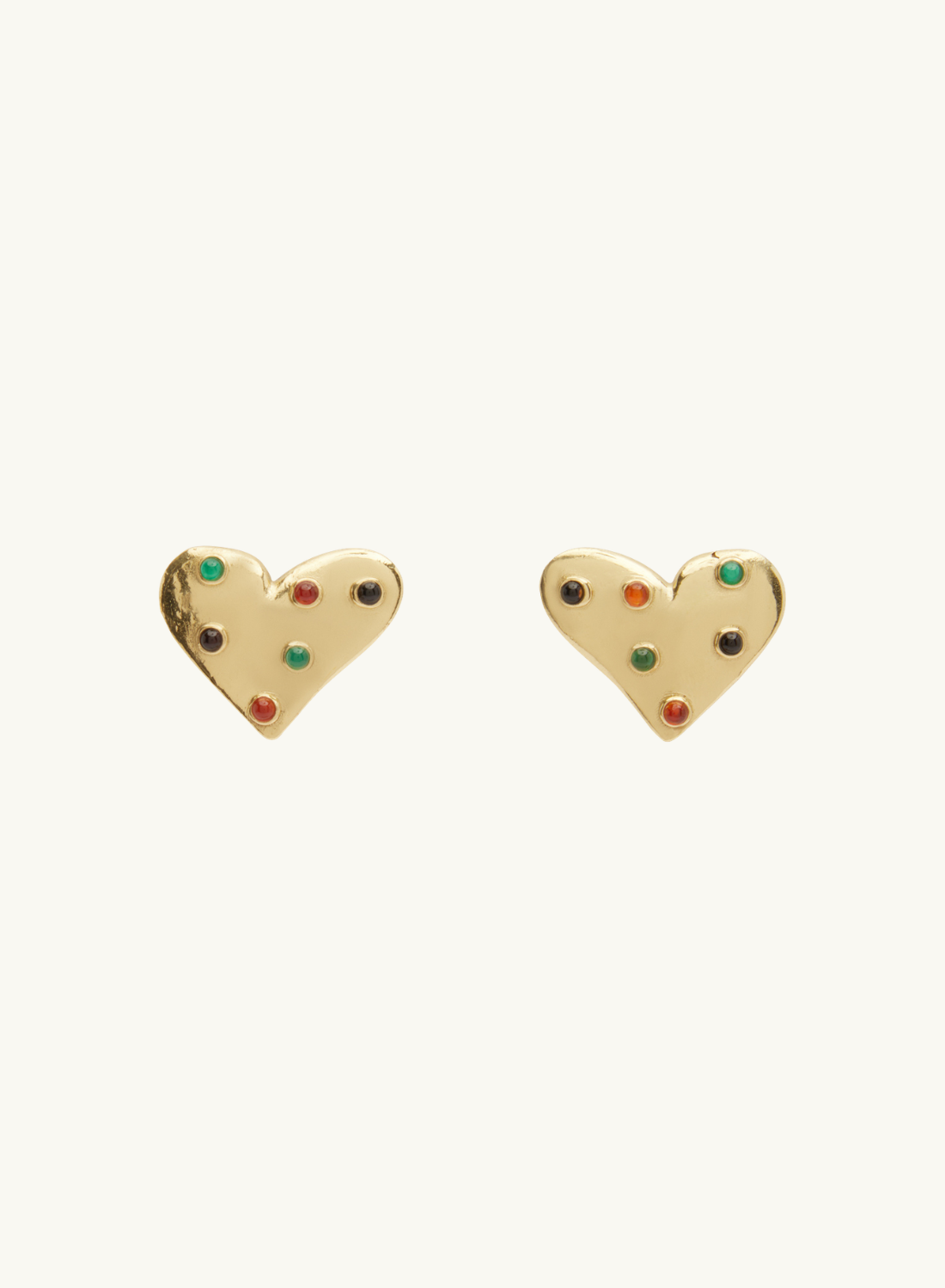 Alemais Atomic Heart Mini Stone Stud Earrings
