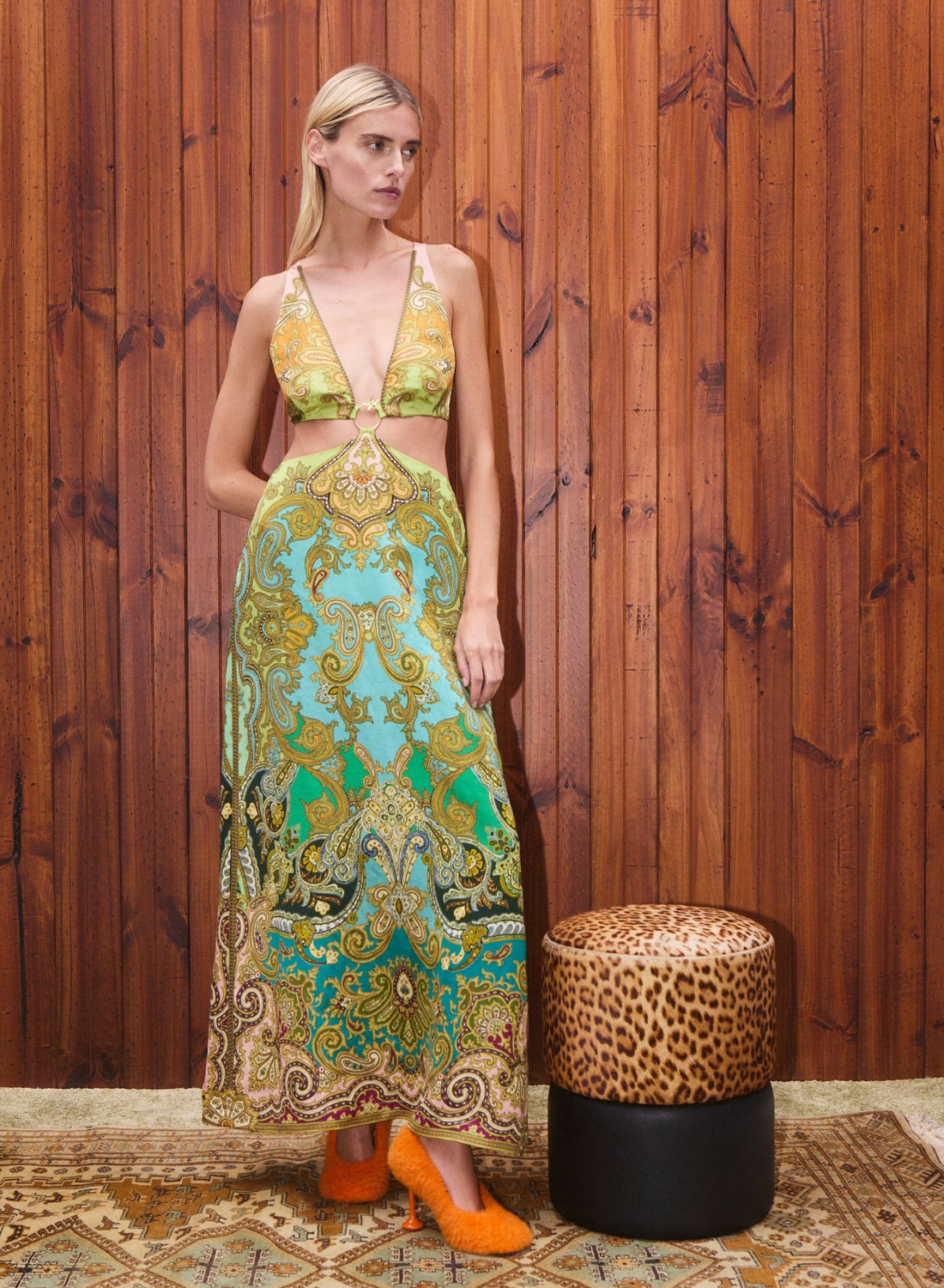 Alemais Clemenza Cut Out Midi Dress in MULTI