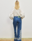 Alemais Giulia Embroidered Blouse in IVORY