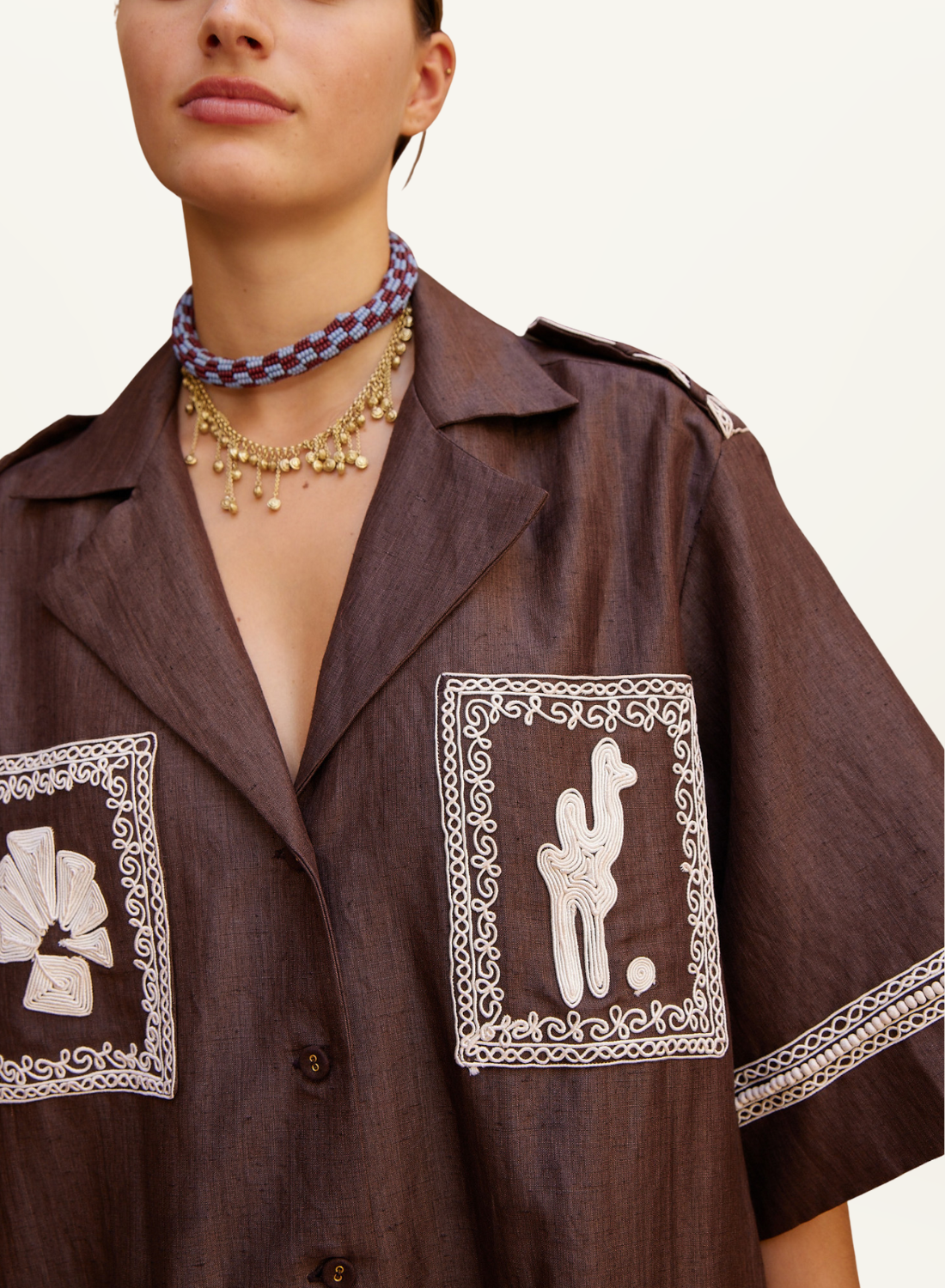 Alemais Leandra Corded Relaxed Shirt Dress