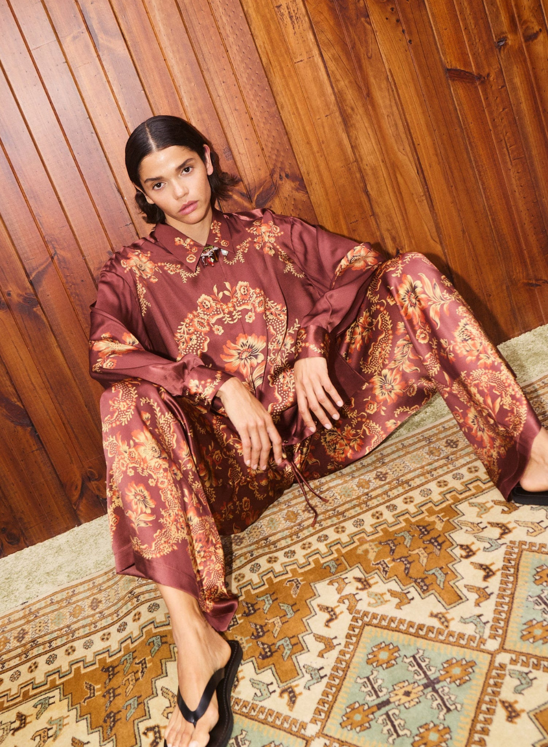 Alemais Seraphina Silk Shirt in MULTI