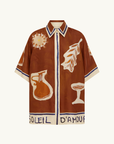 Alemais Soleil D'Amour Silk Shirt in RUST