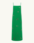 Alemais Wanda Embroidered Midi Dress in EMERALD