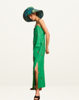 Alemais Wanda Embroidered Midi Dress in EMERALD
