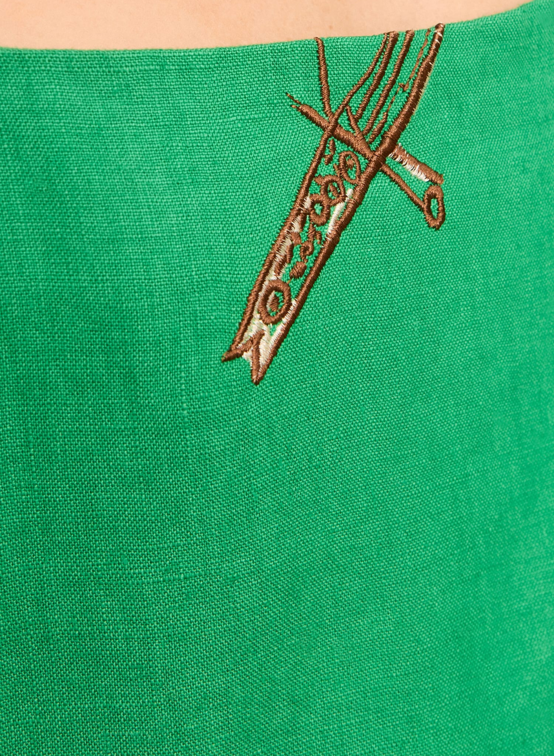 Alemais Wanda Embroidered Midi Dress in EMERALD