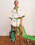 Alemais Wanda Embroidered Shirt in IVORY