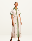 Alemais Wanda Embroidered ShirtDress in IVORY