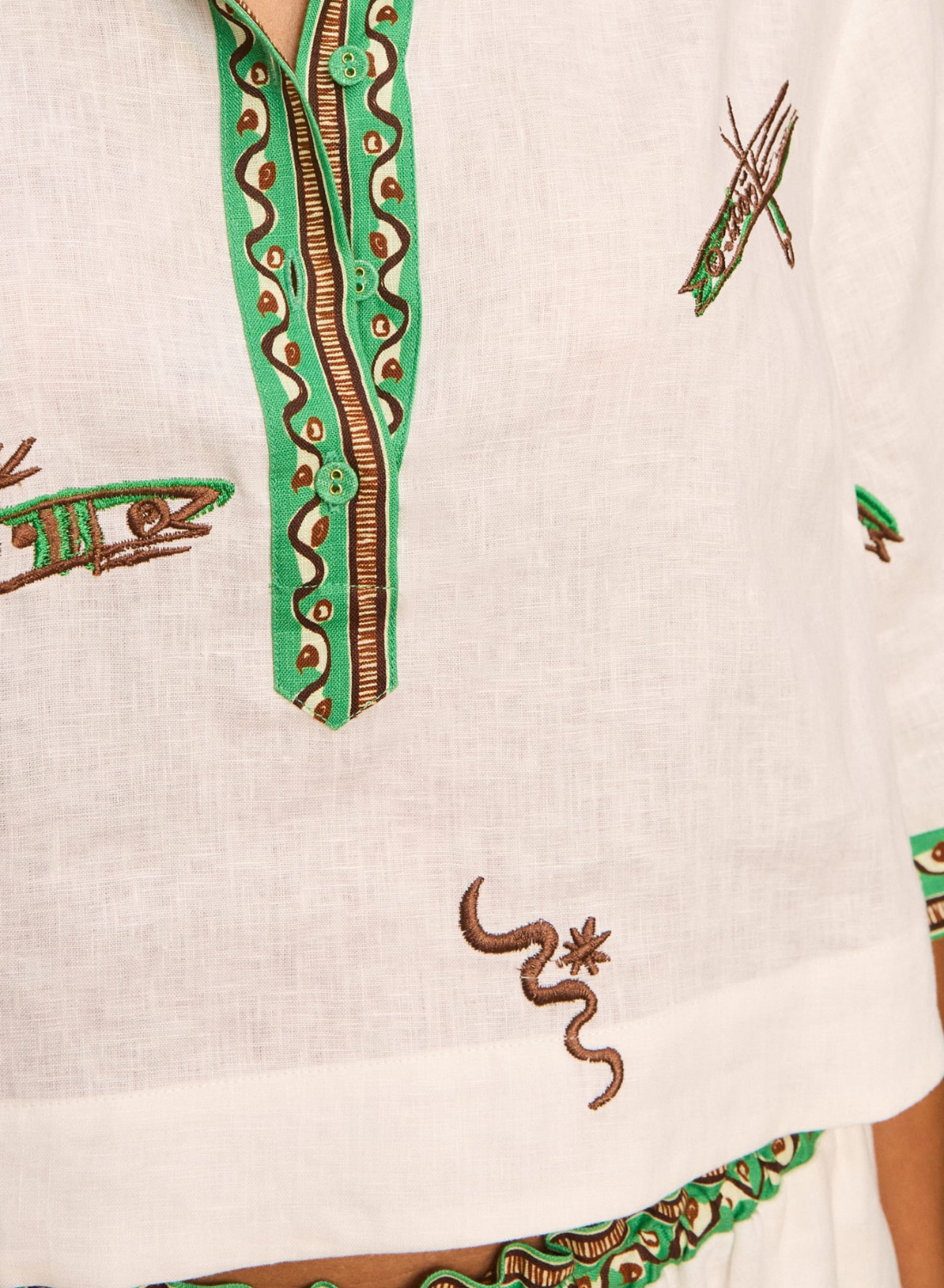 Alemais Wanda Embroidered Short in IVORY