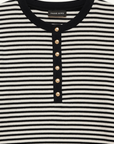 Anine Bing Alessia Long Sleeve Tee in CREAM and BLACK STRIPE