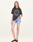 Anine Bing Cade Smilie Tee in Washed Grey