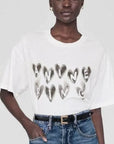 Anine Bing Cade Tee Hearts IVORY