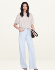 Anine Bing Cade Tee in Washed White Leopard