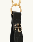 Anine Bing Cruise Keyring in BLACK EMBOSSED CROC