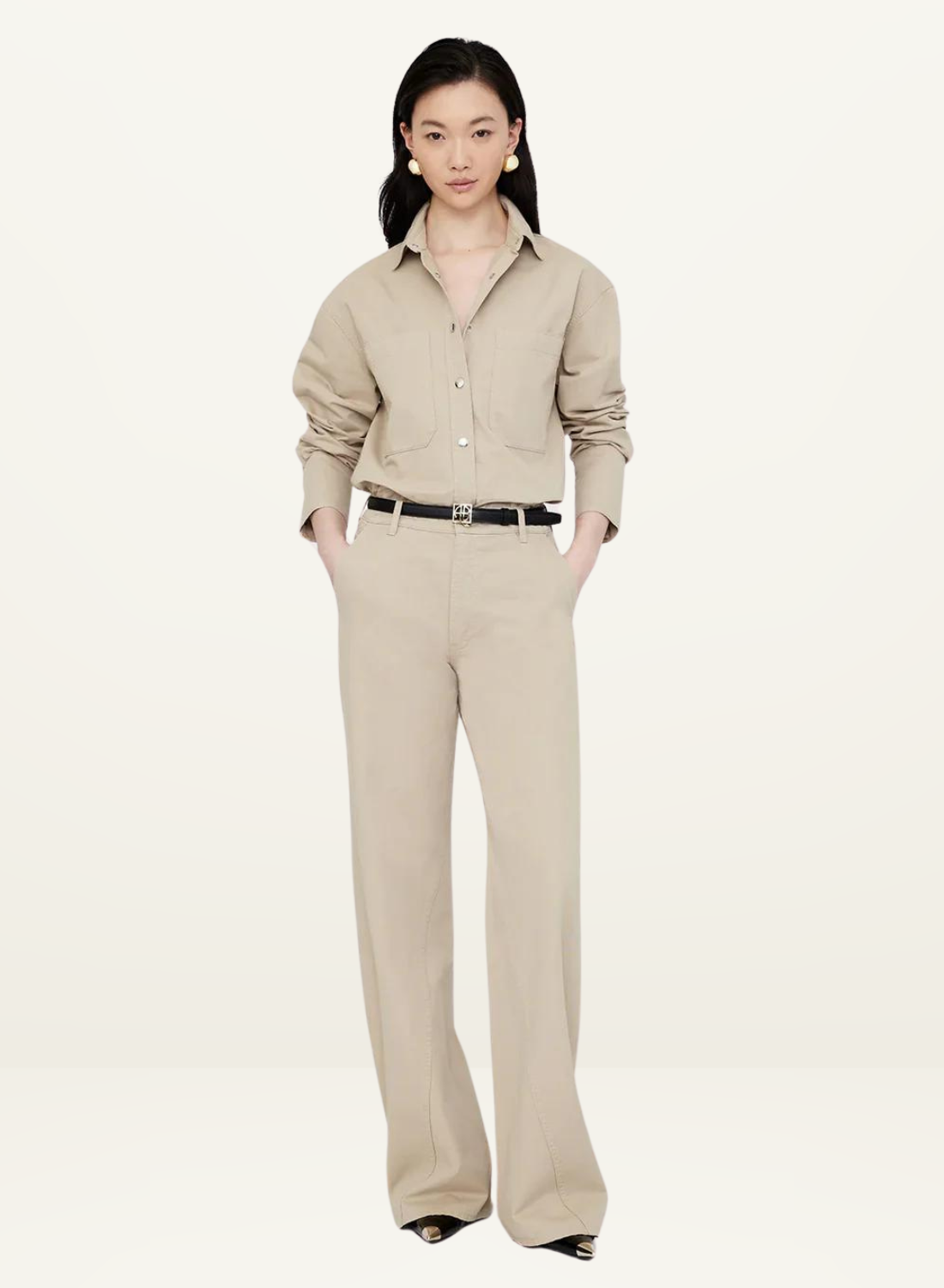 Dante Shirt in OATMEAL Anine Bing-Anine Bing-Frolic Girls