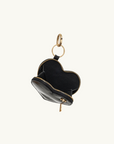 Anine Bing Harriett Coin Purse HEART in BLACK EMBOSSED CROC