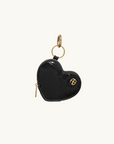 Anine Bing Harriett Coin Purse HEART in BLACK EMBOSSED CROC