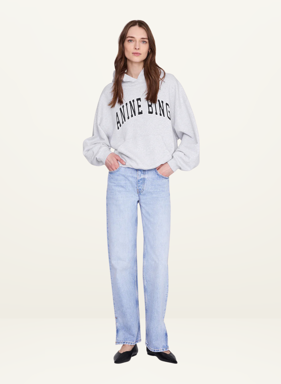 Anine Bing Harvey Sweatshirt in New Classic HEATHER GREY