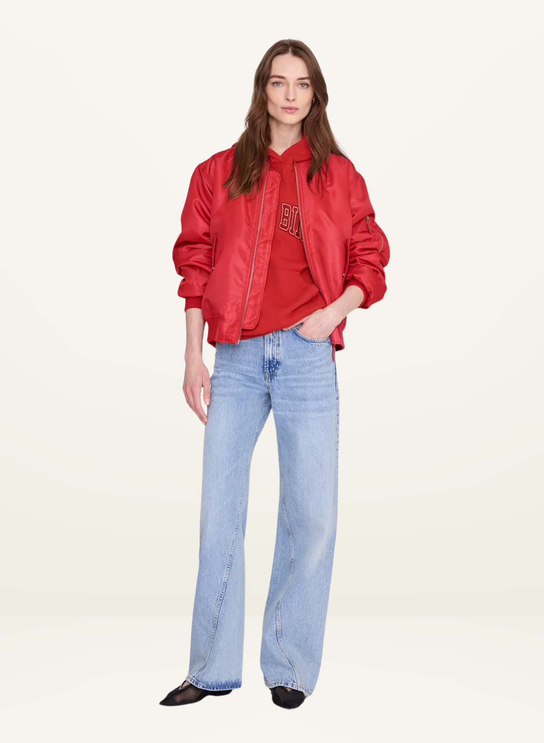 Anine Bing Harvey Sweatshirt in Tango Red