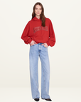 Anine Bing Harvey Sweatshirt in Tango Red