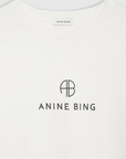 Anine Bing Jaylin Tee Monogram in IVORY