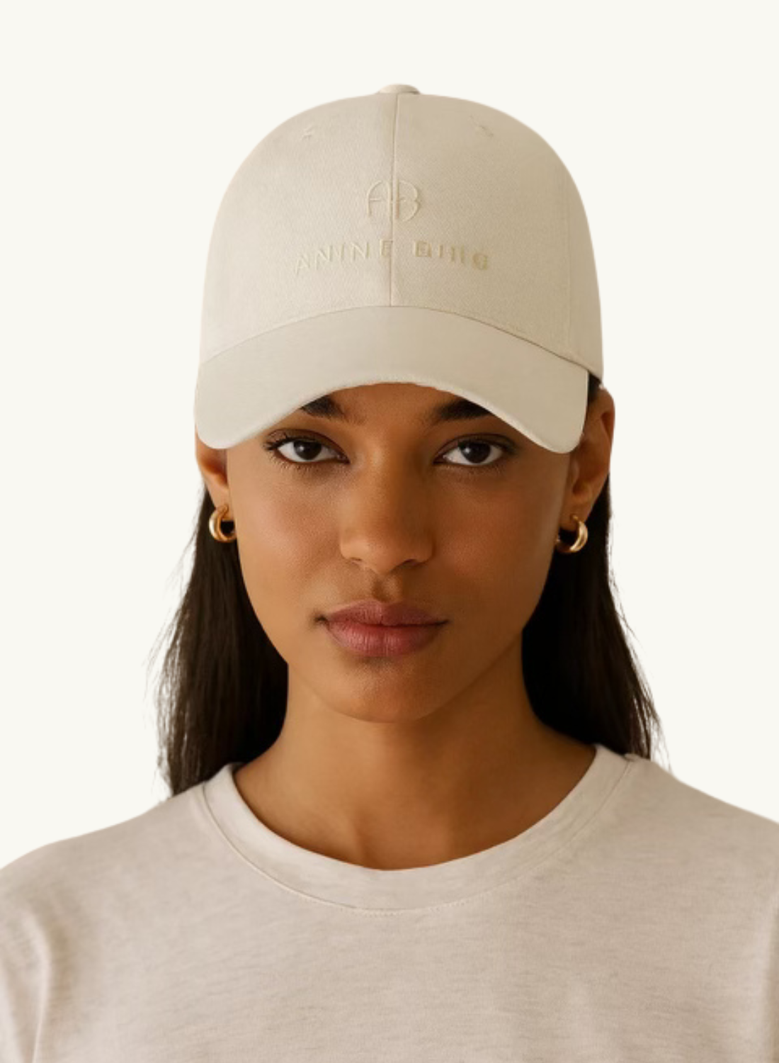 Anine Bing Jeremy Baseball Cap in Ivory