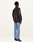 Anine Bing Kelanie Jacket in Deep Brown Recycled Leather