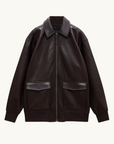 Anine Bing Kelanie Jacket in Deep Brown Recycled Leather
