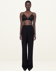 Anine Bing Lace Bra with Trim in BLACK