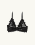 Anine Bing Lace Bra with Trim in BLACK