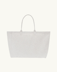 Anine Bing Leo Canvas Tote Bag in Washed White Leopard