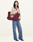 Anine Bing Leo Canvas Tote Collegiate in FIG