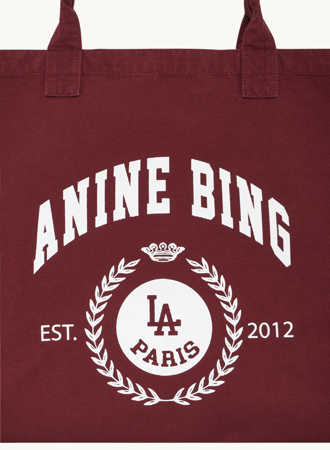 Anine Bing Leo Canvas Tote Collegiate in FIG