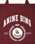 Anine Bing Leo Canvas Tote Collegiate in FIG