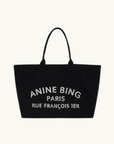 Anine Bing Leo Canvas Tote in Black