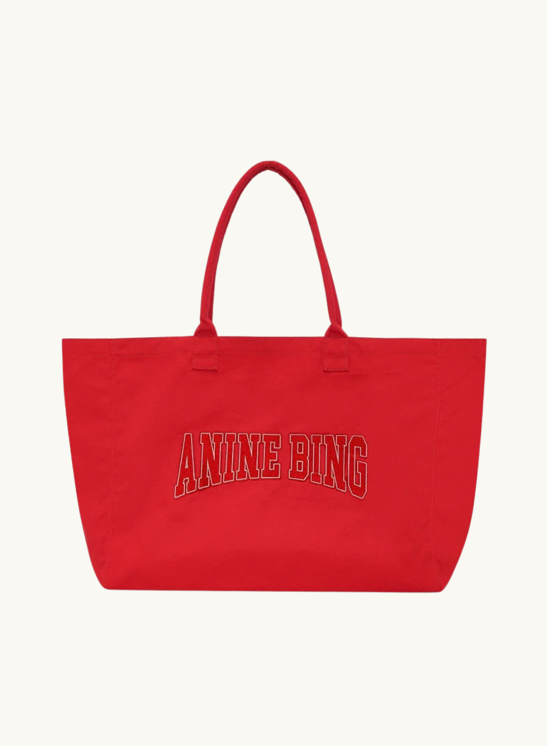 Anine Bing Leo Canvas Tote in Tango Red