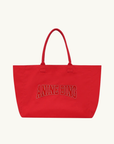 Anine Bing Leo Canvas Tote in Tango Red
