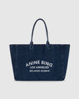 Anine Bing Leo Denim Tote Bag in Ink Blue