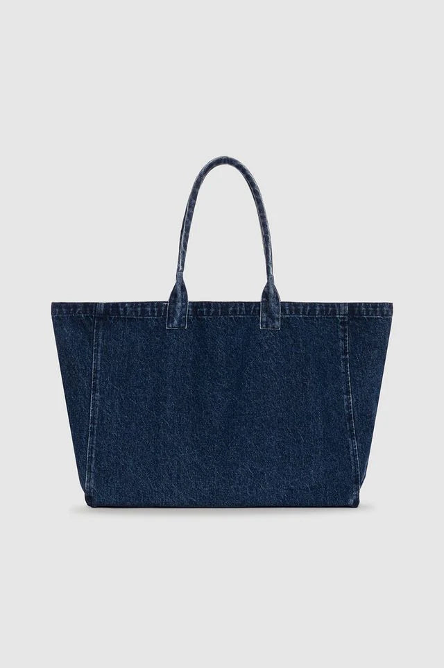 Anine Bing Leo Denim Tote Bag in Ink Blue