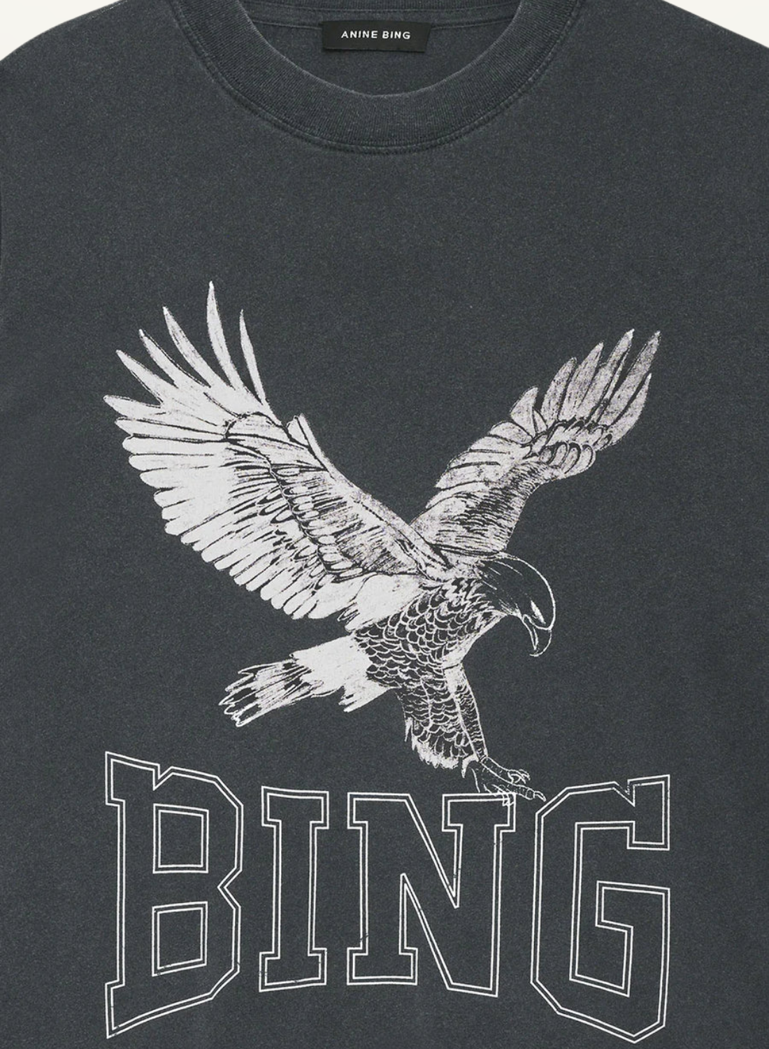 Lili Tee Retro Eagle WASHED BLACK Anine Bing-Anine Bing-Frolic Girls