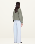 Anine Bing Miles Letterman Sweatshirt in SAGE
