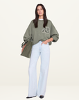 Anine Bing Miles Letterman Sweatshirt in SAGE