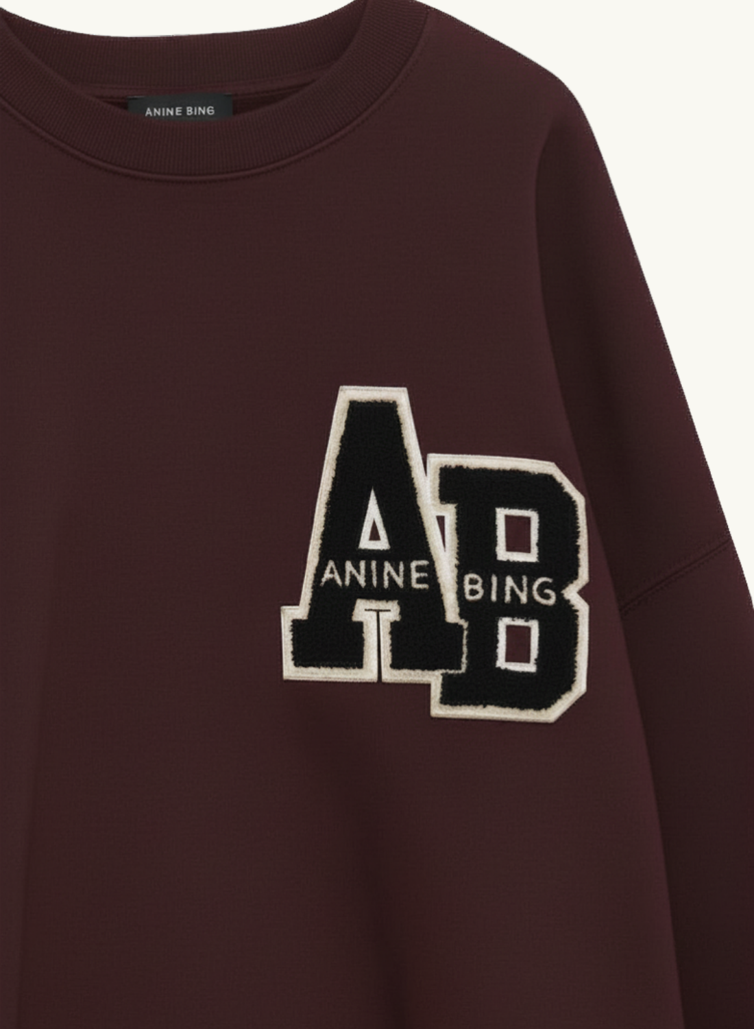 Anine Bing Miles Sweateshirt Letterman in FIG
