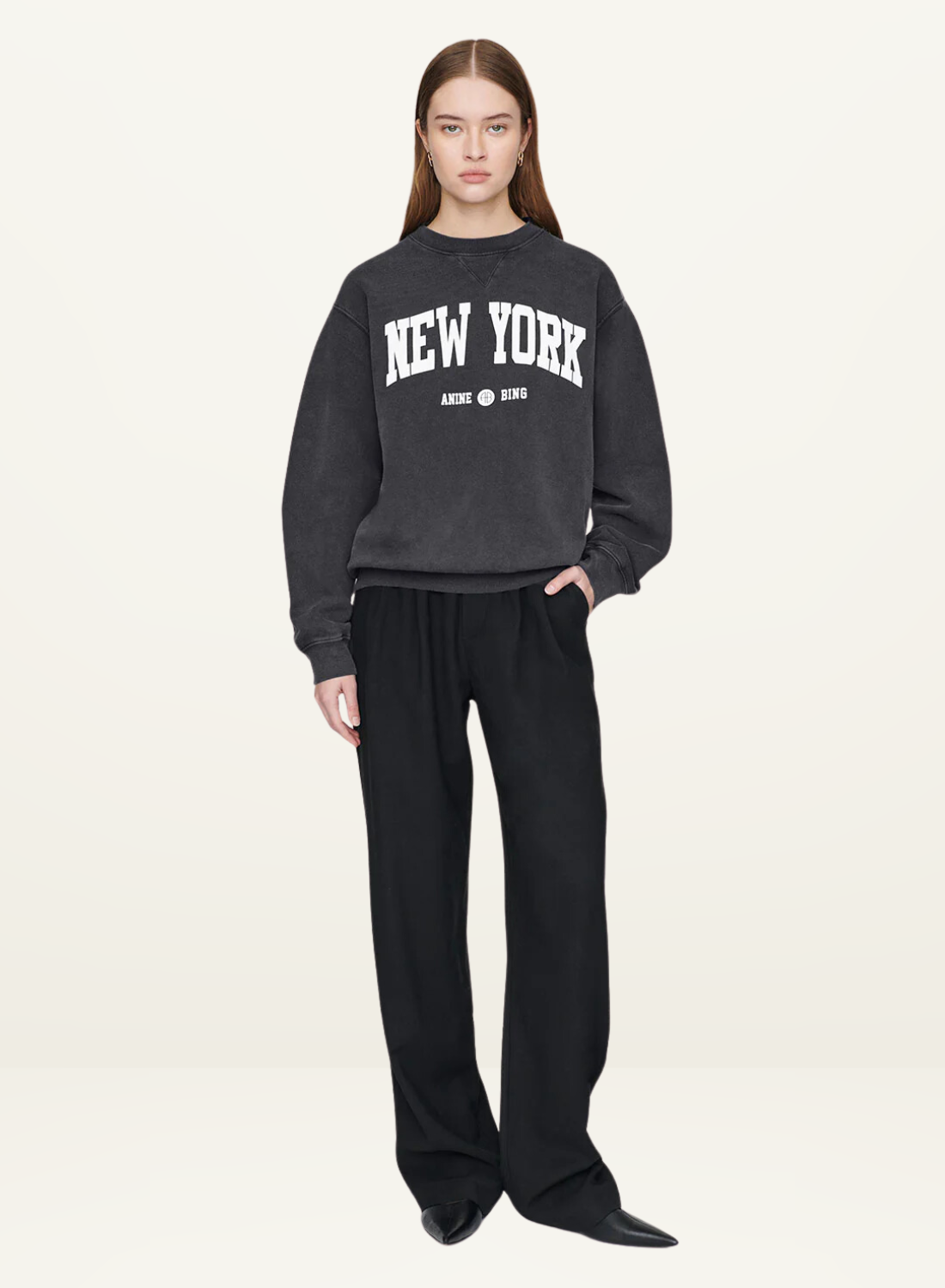 New York University Ramona Sweatshirt WASHED BLACK Anine Bing-Anine Bing-Frolic Girls