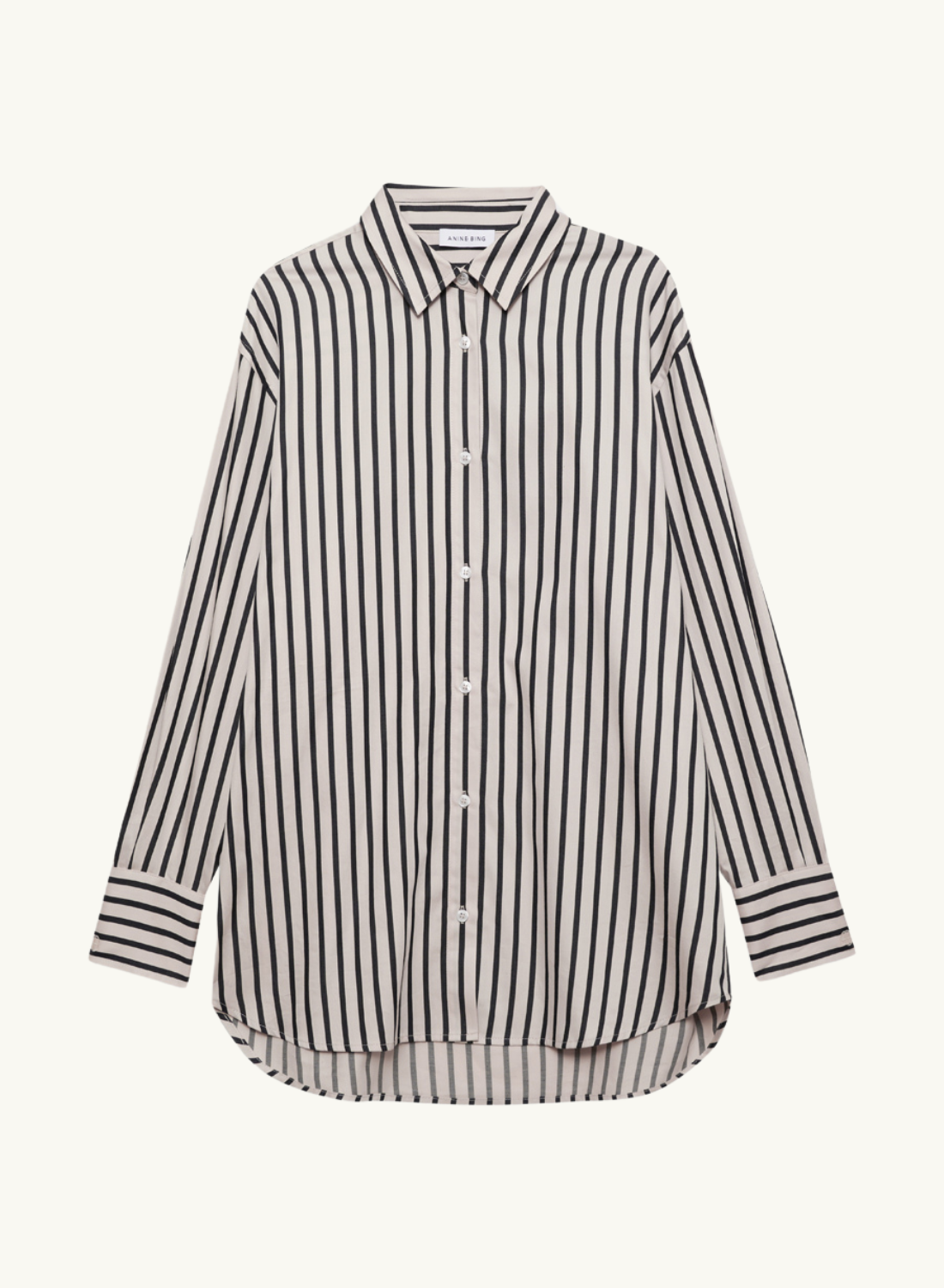 Anine Bing Plaza Shirt in Black &amp; Tan Stripe // PRE ORDER SHIP LATE JAN