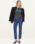 Anine Bing Shelly Tee in Washed Black