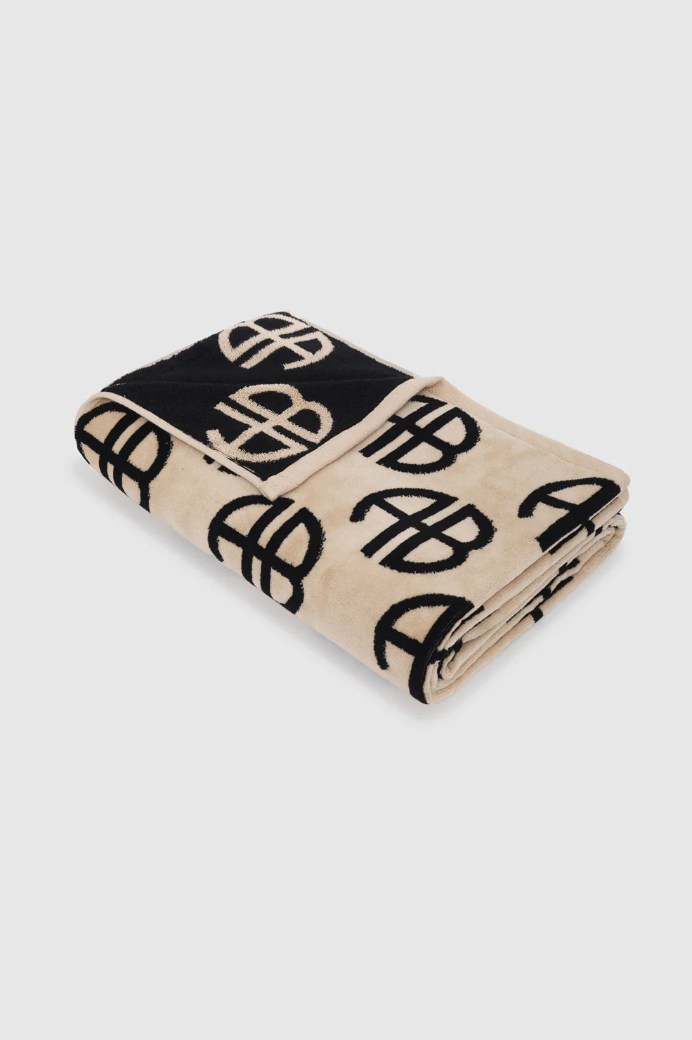 Bahia Towel BLACK & BEIGE MONOGRAM Anine Bing-Anine Bing-Frolic Girls