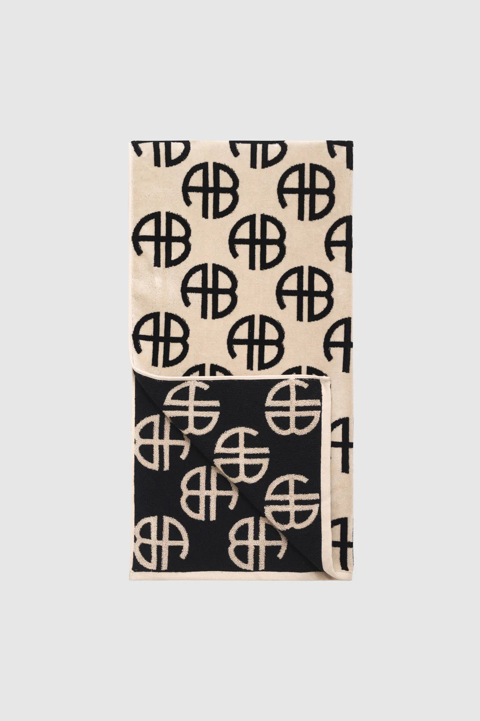 Bahia Towel BLACK & BEIGE MONOGRAM Anine Bing-Anine Bing-Frolic Girls